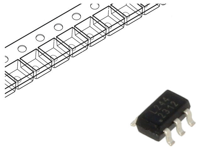 Diode: TVS netwerk; 6V; 0,225W; SOT23-6; Ch: 4; rol,band Diode: TVS netwerk; 6V; 0,225W; SOT23-6; Ch: 4; rol,band